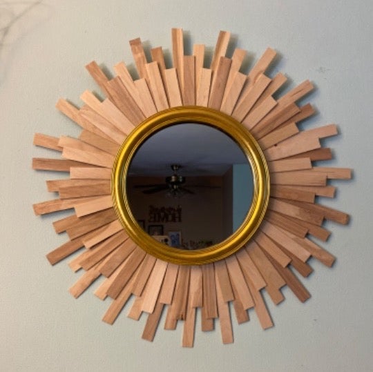 Wooden Sunburst Mirror