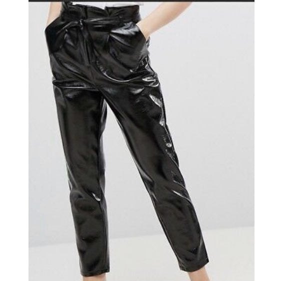 Faux Leather Vinyl High Waisted Pants