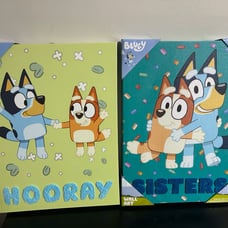 2 pcs of Bluey & Bingo Tufted Canvas Wall Art NEW