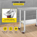 Stainless Steel Work Table 36x24 Inch with 4 Wheels, Casters Heavy