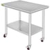 Stainless Steel Work Table 36x24 Inch with 4 Wheels, Casters Heavy