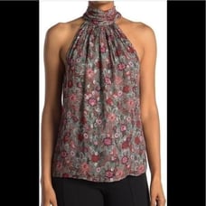 Ramy Brook floral printed Lori viscose halter neck TOP size XS, new
