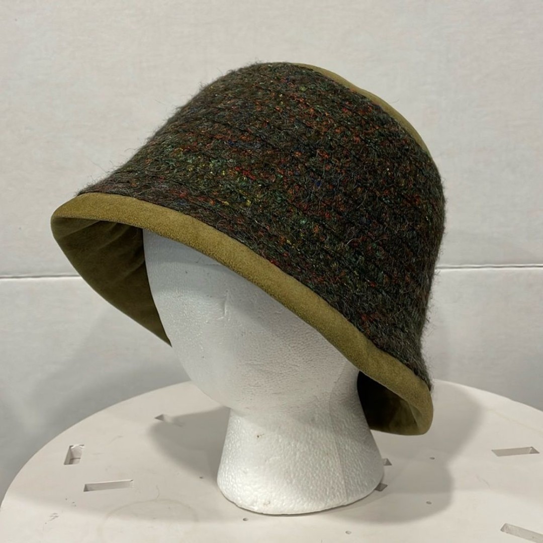 Betmar New York Womens One size Bucket Hat Green Multi Color Textured Band