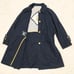 Rare Burberrys Trench Coat, Gold Buttons, Embroidery, TB Logo, Navy