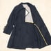 Rare Burberrys Trench Coat, Gold Buttons, Embroidery, TB Logo, Navy