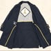 Rare Burberrys Trench Coat, Gold Buttons, Embroidery, TB Logo, Navy