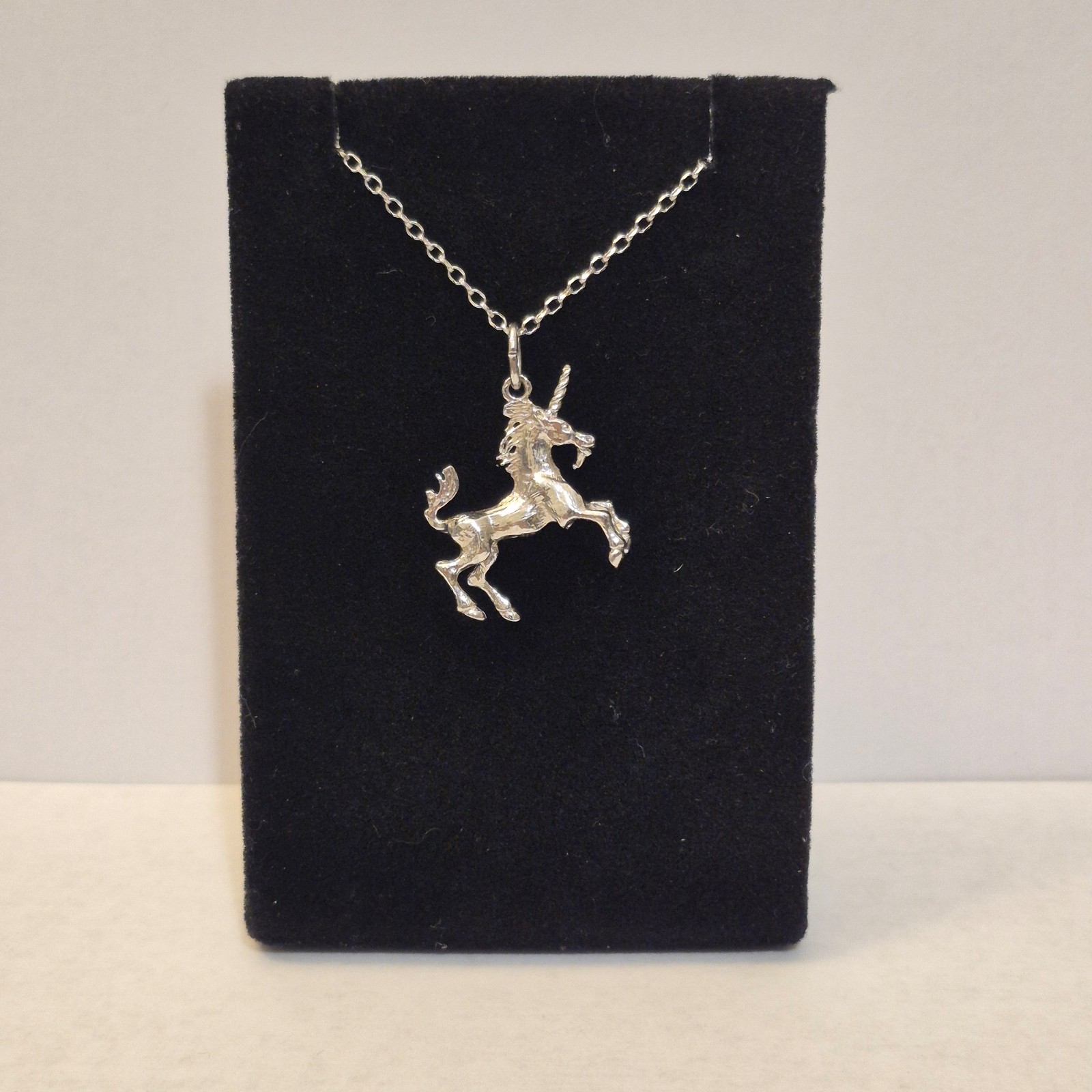 Rembrandt Charms Sterling Silver Unicorn Pendant Necklace Detailed Design