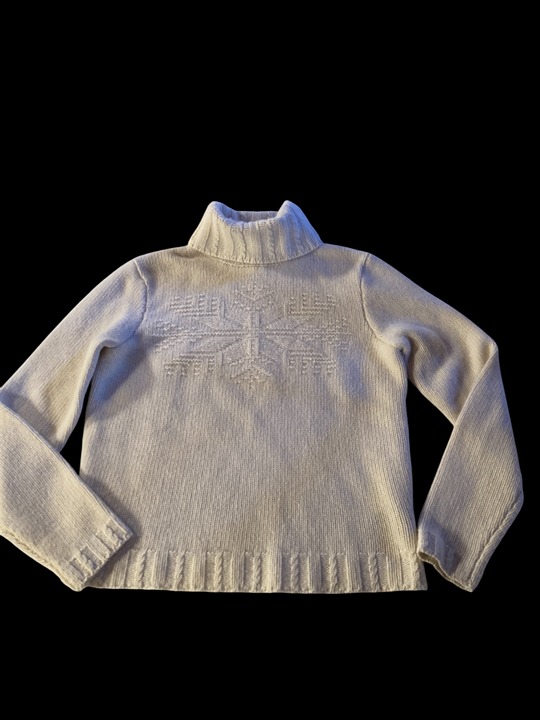 Vintage Ralph Lauren Beaded Snowflake Wool & Angora Sweater Women's Size Medium