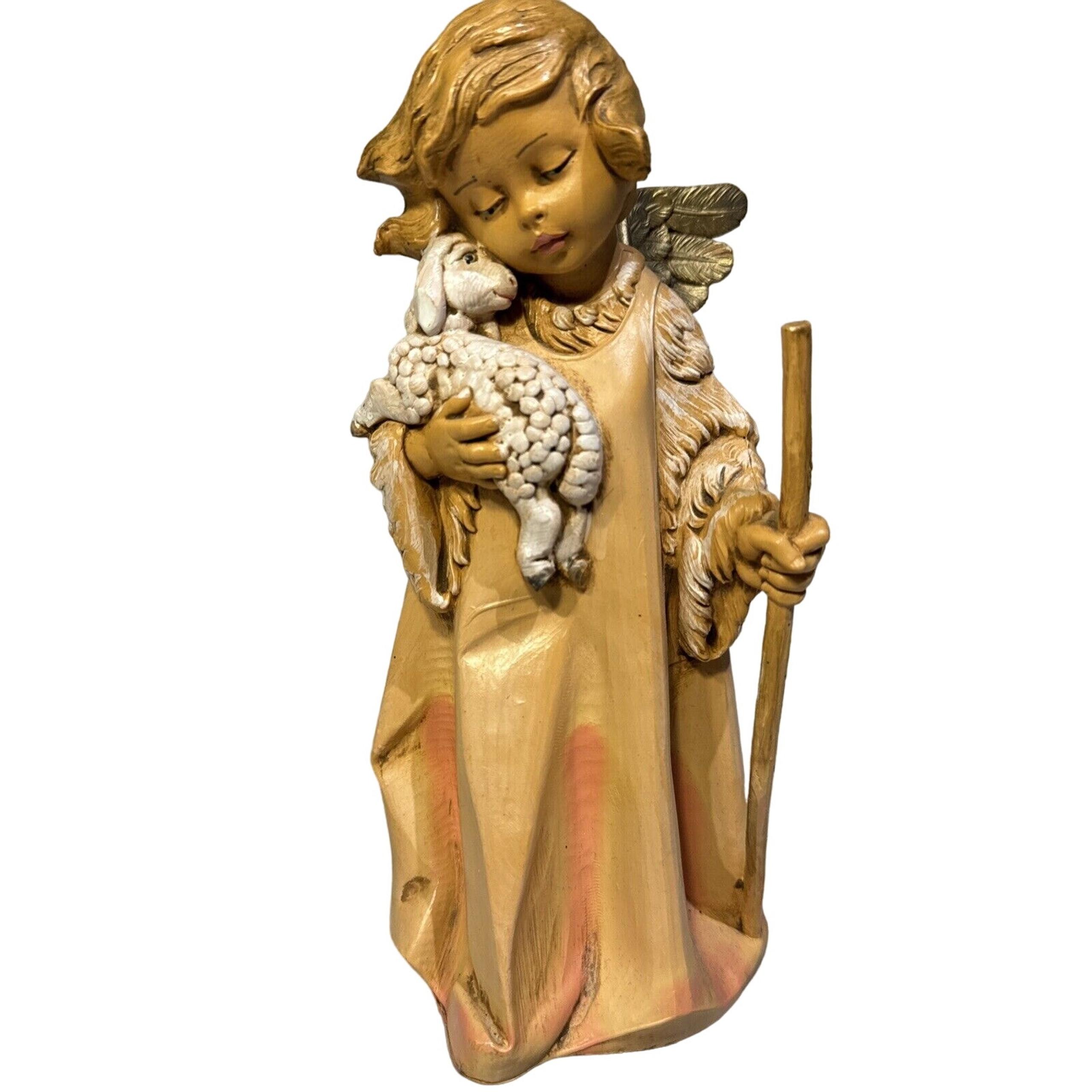 Vintage 1988 Angel Shepherd Lamb Christmas Nativity 8.5" E. Simonetti - Fontanini