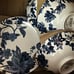 Blue floral print set of 4 dessert plates and 4 bowls