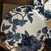 Blue floral print set of 4 dessert plates and 4 bowls