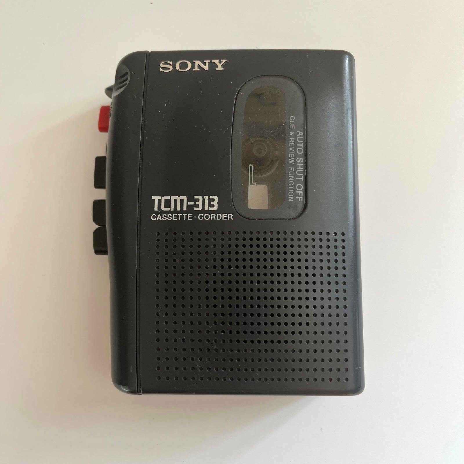 Vintage Black Sony TCM-313 Cassette-Corder - Auto Shutoff - Untested