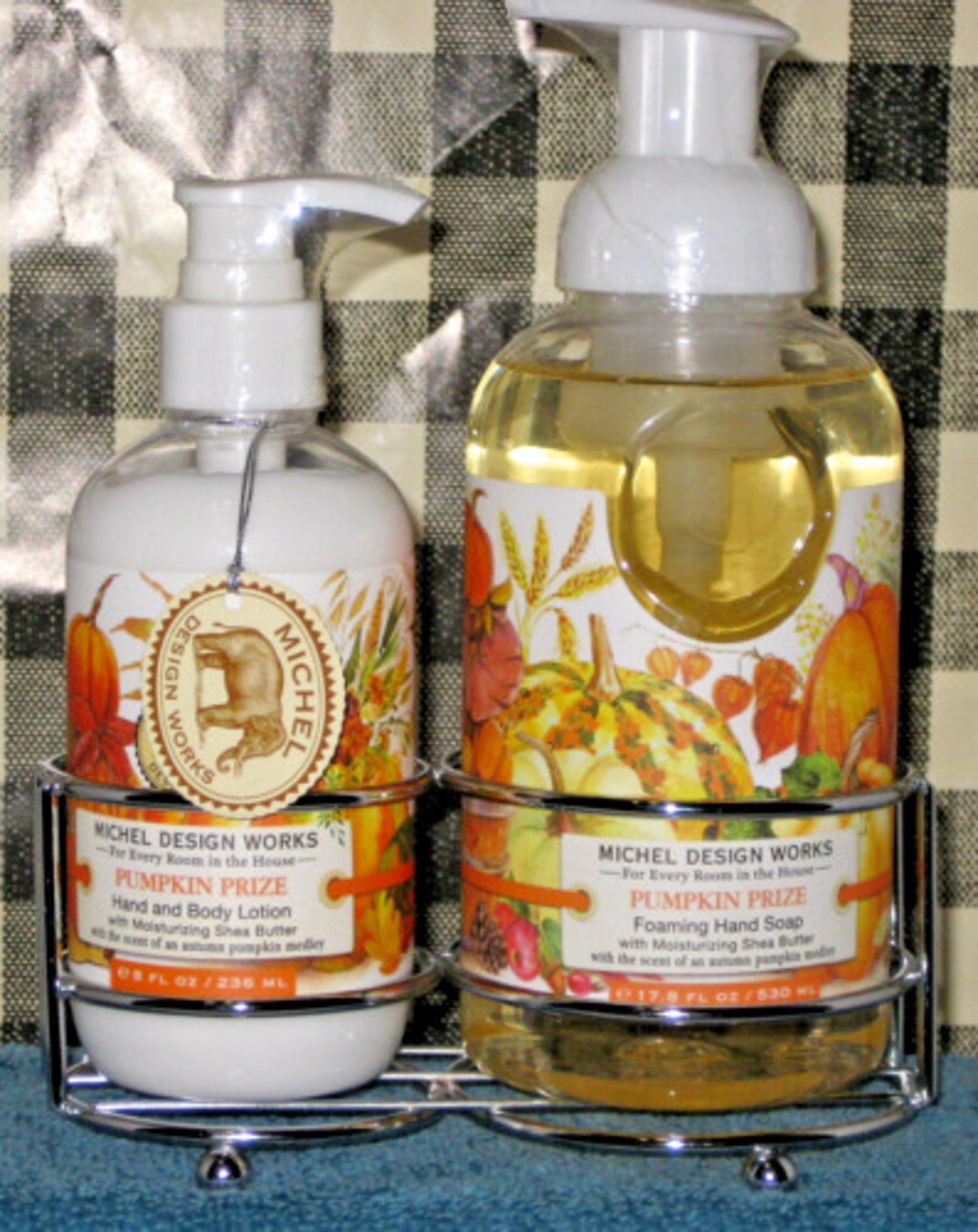 Michel Design Works Foaming Scented Hand Soap & Body Lotion Caddy Set *NEW*