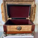Vtg 11 1/2” W Ornate Hand Carved Solid Wood Hinged Storage Box with Claw Feet