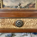 Vtg 11 1/2” W Ornate Hand Carved Solid Wood Hinged Storage Box with Claw Feet