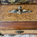Vtg 11 1/2” W Ornate Hand Carved Solid Wood Hinged Storage Box with Claw Feet