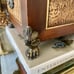 Vtg 11 1/2” W Ornate Hand Carved Solid Wood Hinged Storage Box with Claw Feet