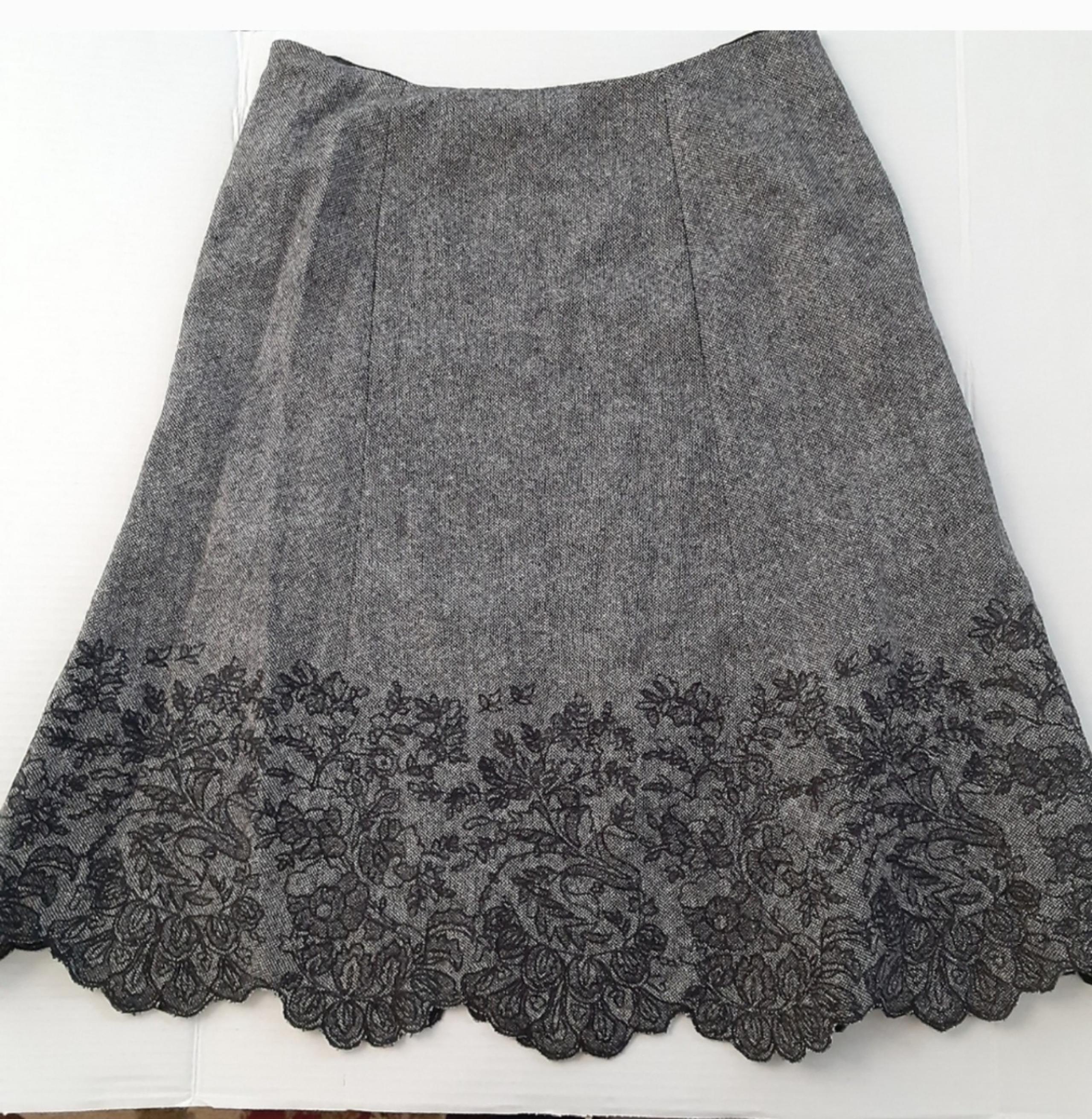 Ann Taylor Tweed A Line Skirt Wool Blend Women's Size 4