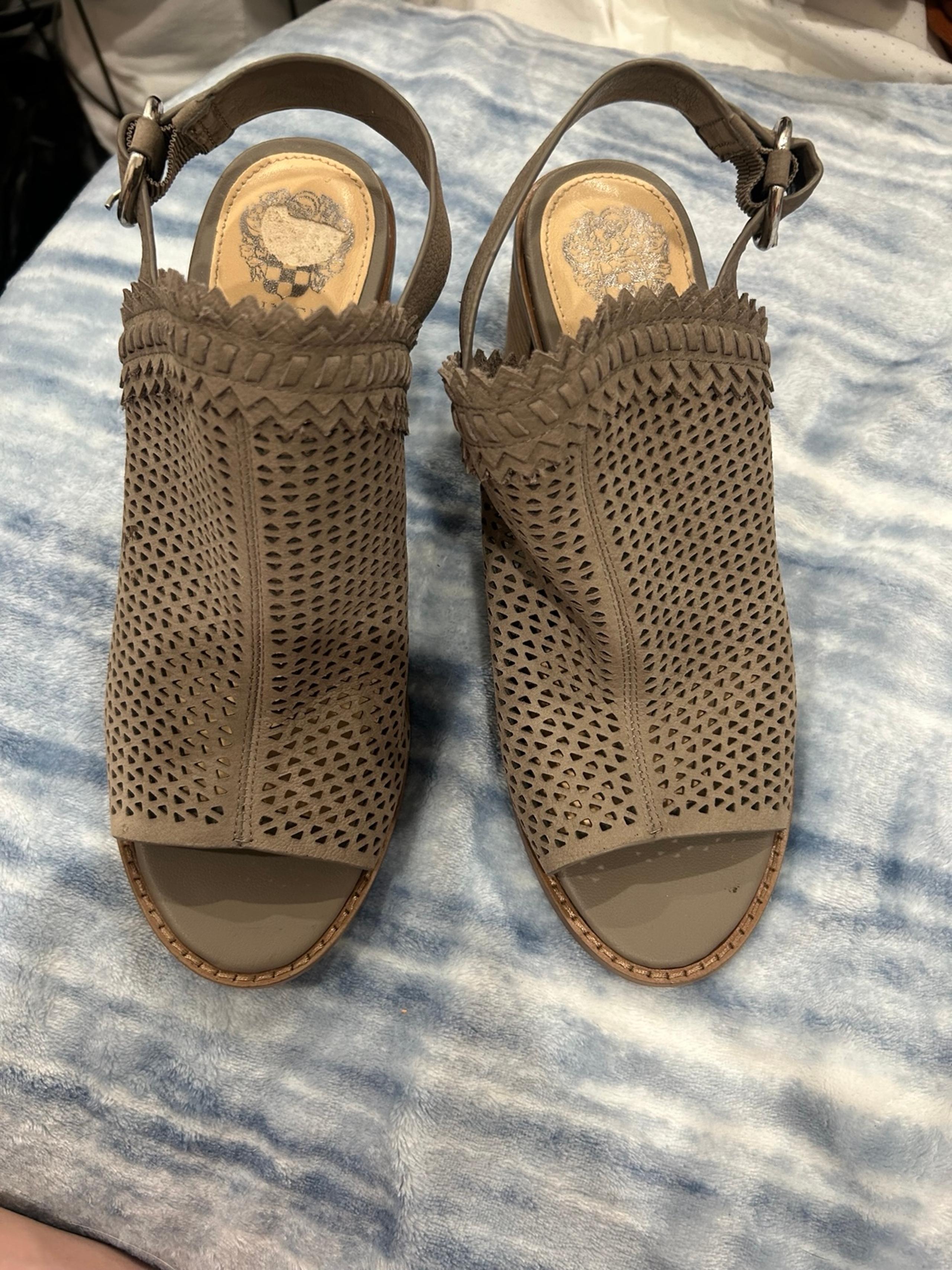 Vince Camuto Tricinda Leather Slingback Laser-cut Sandal