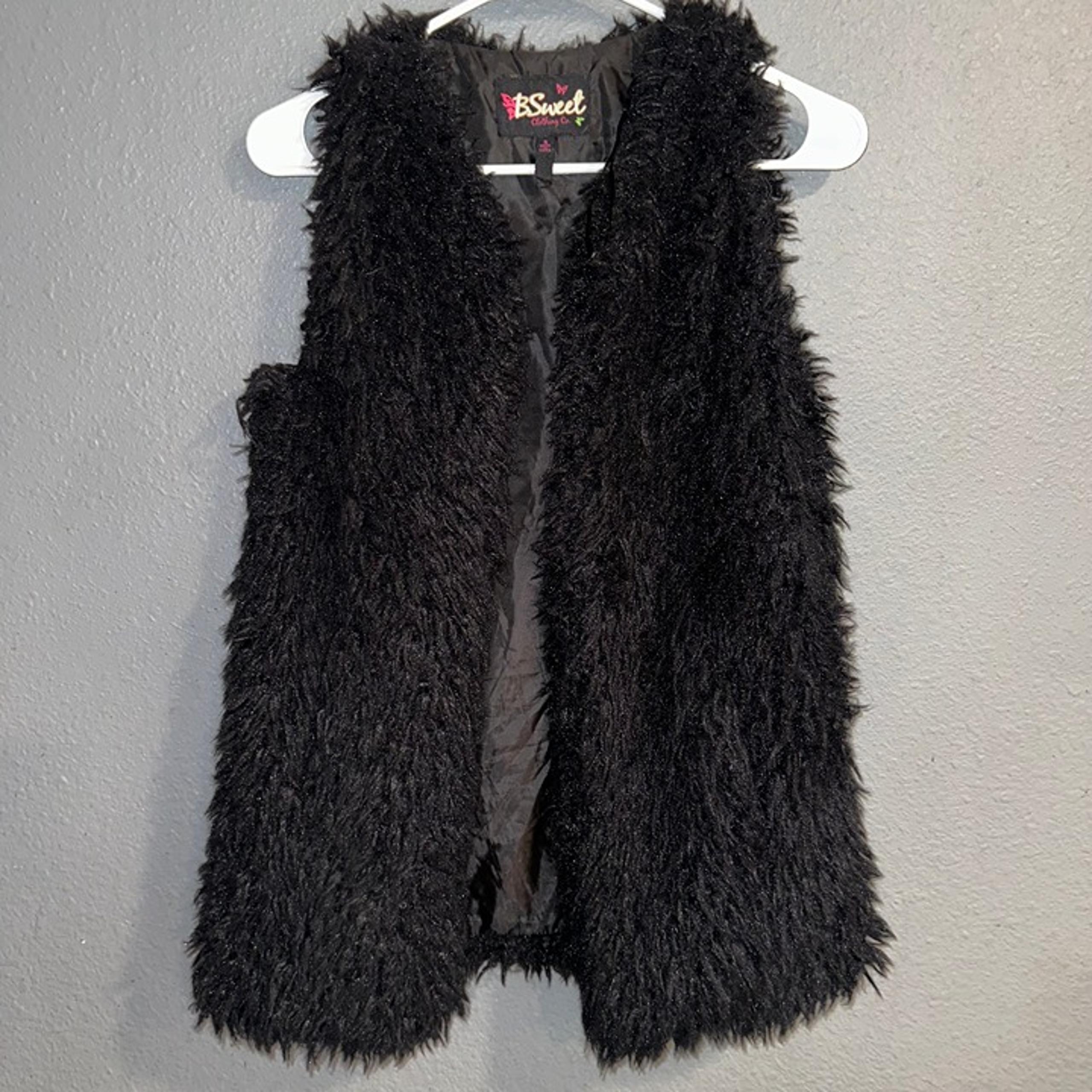 B. Sweet Clothing Co Black Fur Vest
