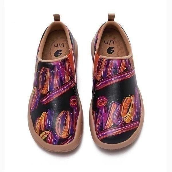 UIN Women's Walking Shoes Microfiber Comfort Loafers (Toledo II- Free Street)