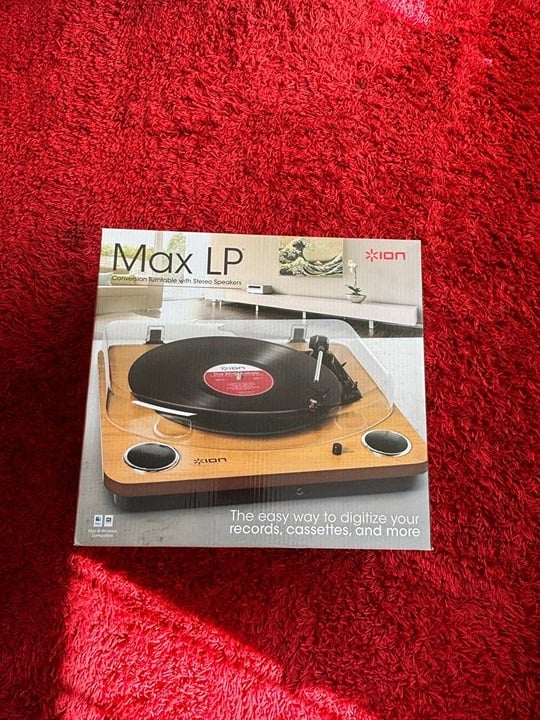 iON Max LP Turntable with internal speakers