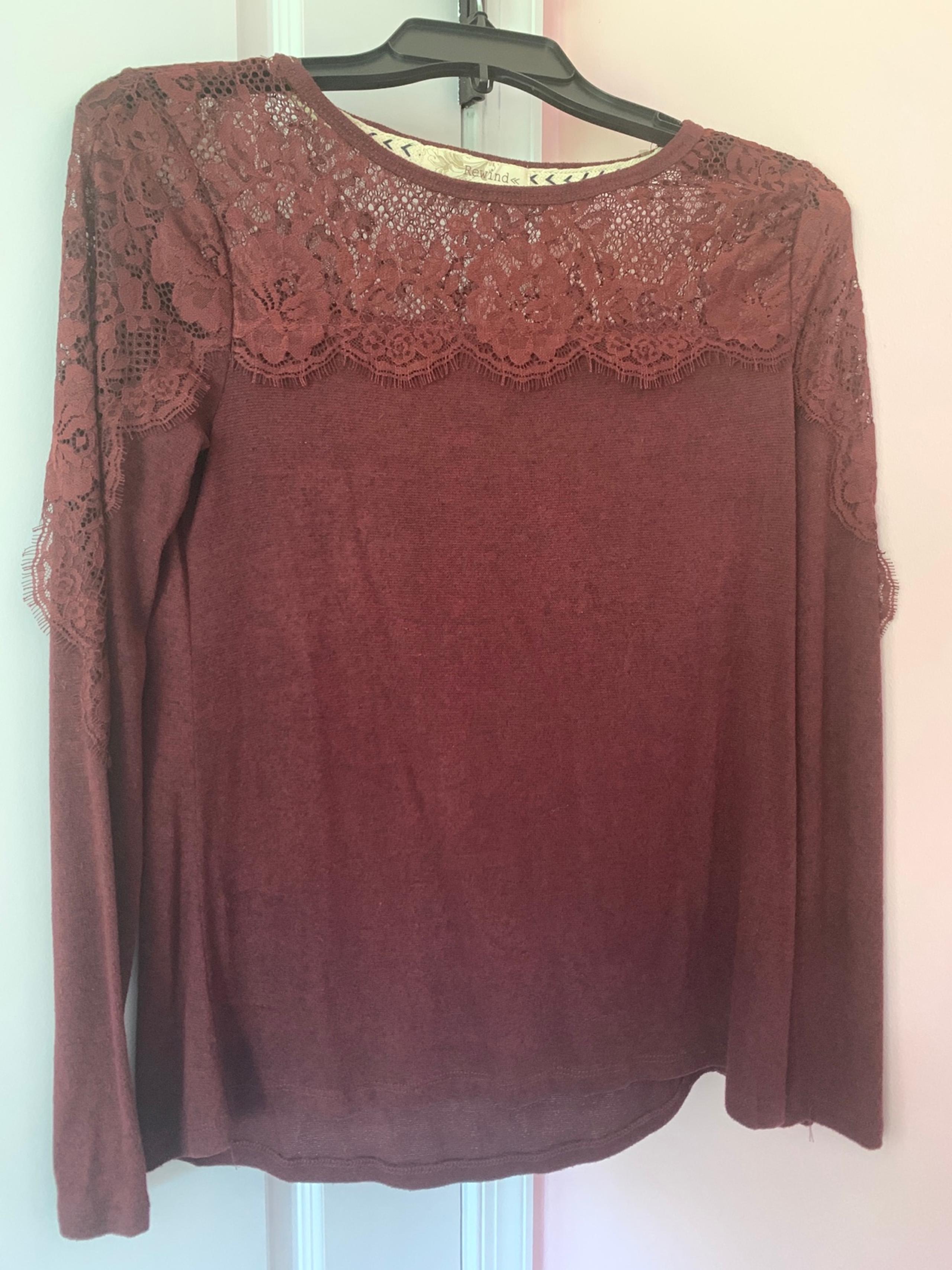 Burgundy Lace Top