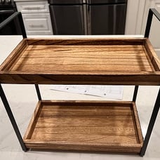 New 2-Tier Countertop Organizer for Bathroom Counter Wood Bathroom Countertop