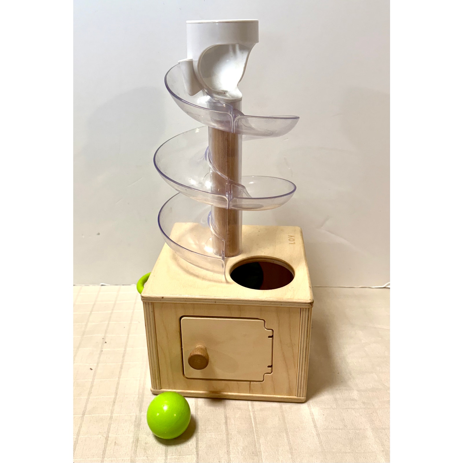 Lovevery Slide And Seek Ball Run With Green ball from Babbler Kit Montessori
