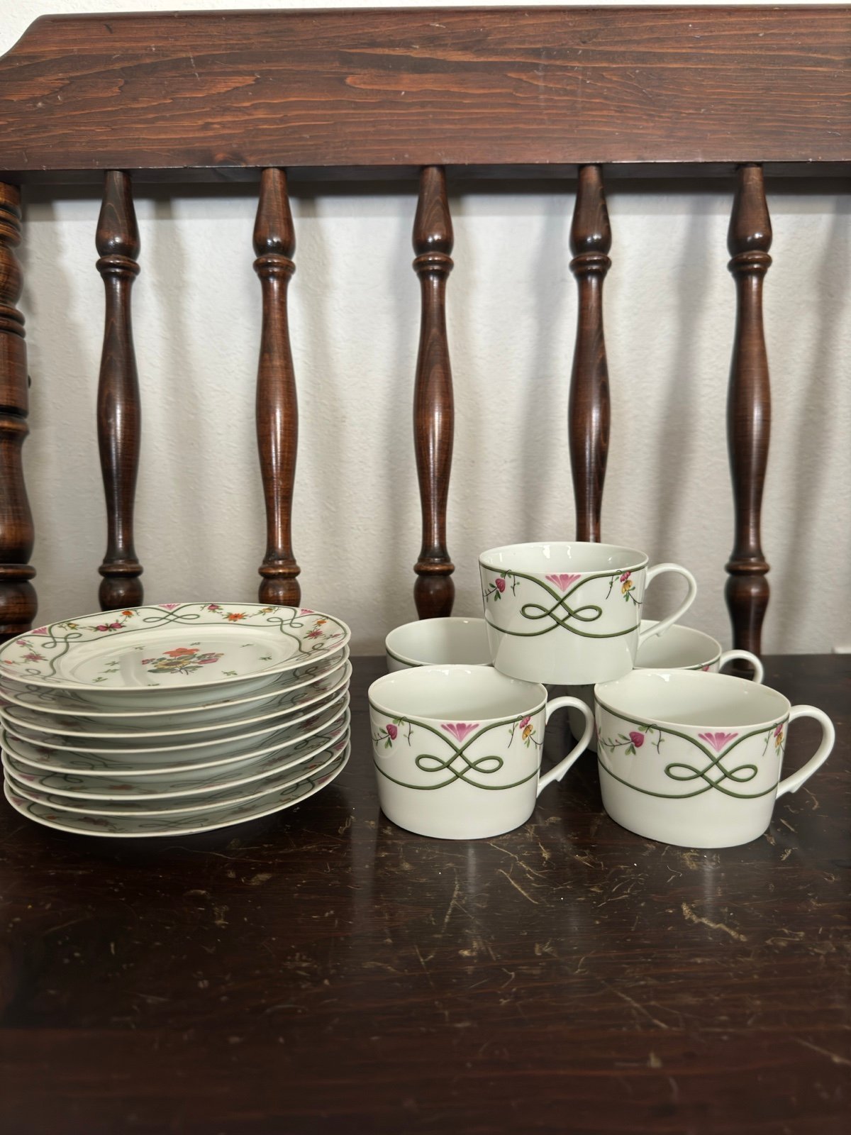 Limoges Raynaud Ceralene Guirlandes Cups and Saucers