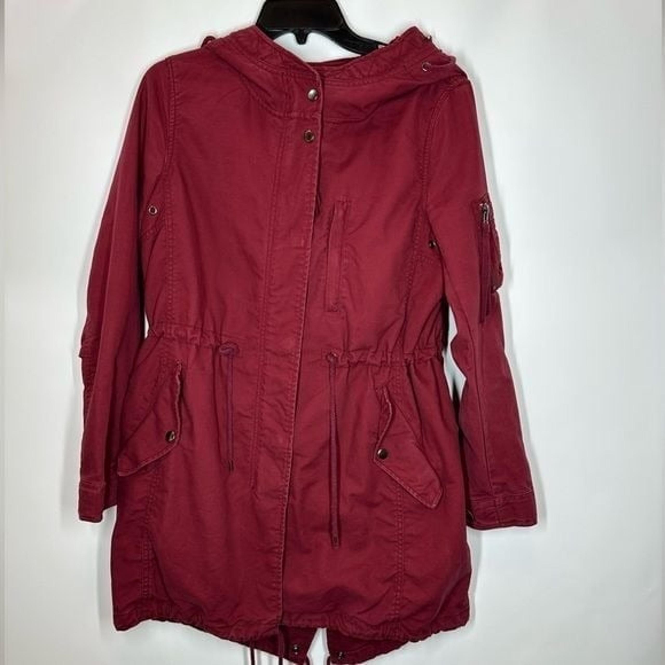 Zara Basic | Women’s S Small Maroon Utility Jacket Military