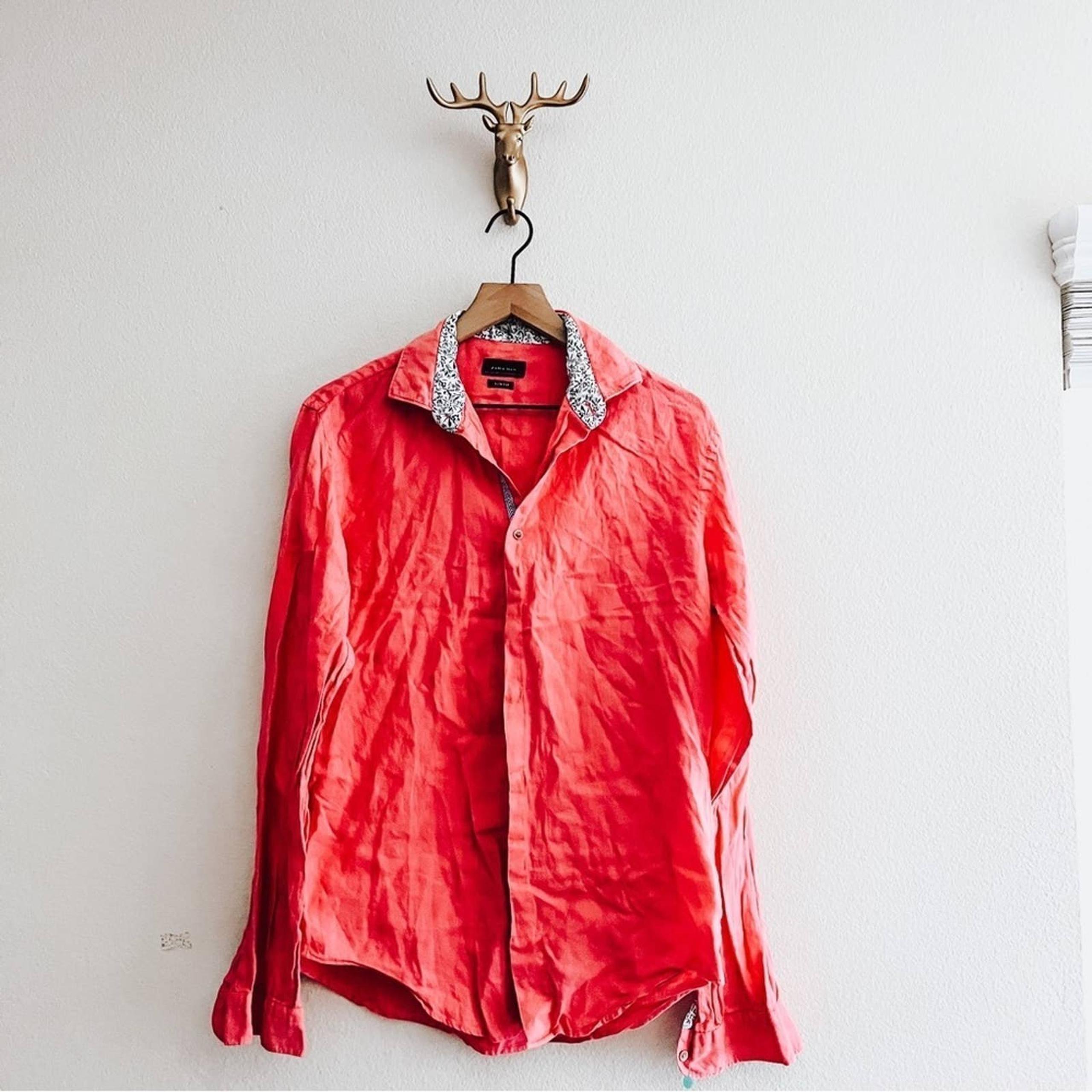 Men’s Salmon Dress Shirt Size Medium - ZARA