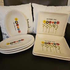 Rae Dunn Mother's Day Watercolor Floral Plates