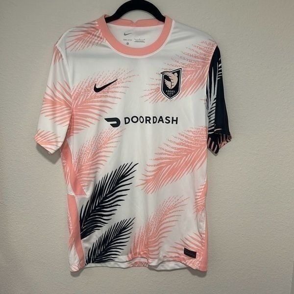 Nike Womens Multicolor Drifit Los Angeles Angel City FC Soccer Away Jersey Large
