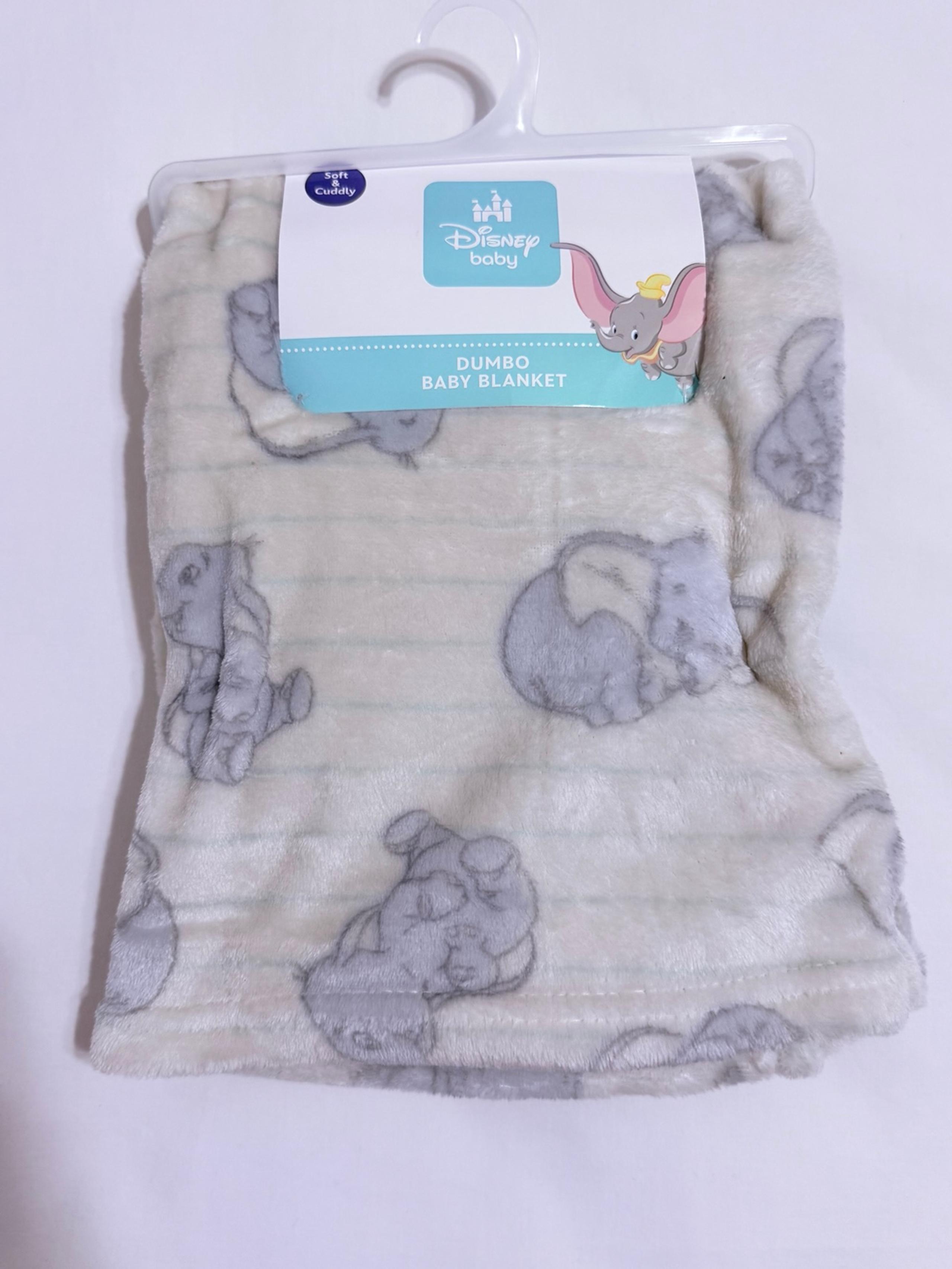 Disney Baby Soft Fleece Cozy Baby Blanket Dumbo Gray Neutral NWT