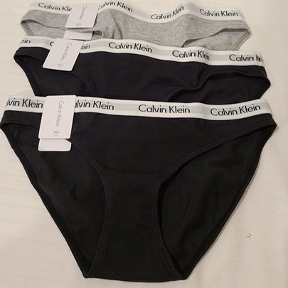 3 Pcs-Calvin Klein WOMEN's XS Underwear CAROUSEL LOGO COTTON BIKINI D1618 NWT