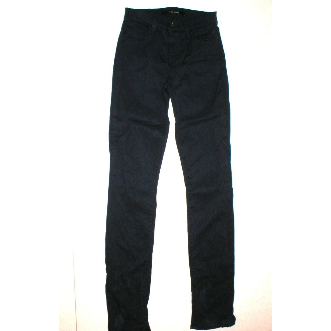 New J Brand Womens Jeans Mid Rise Rail Carbon Blue 24 Skinny Straight Dark USA