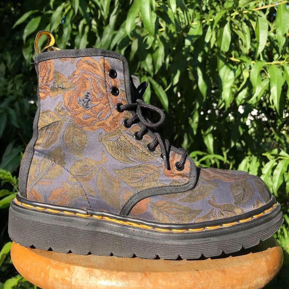 Dr. Martens Floral Brocade Platform Boots