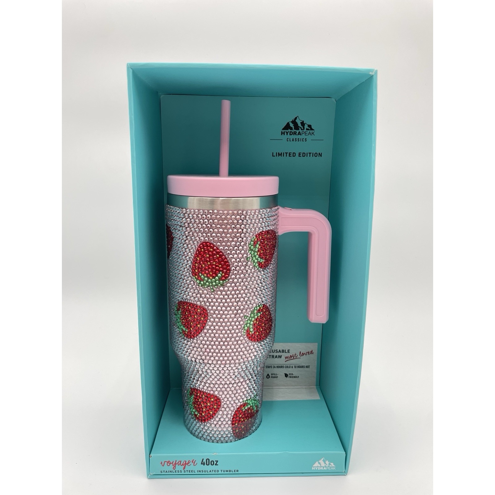 Hydrapeak Stainless Steel Strawberry Limited Edition Voyager 40oz Tumbler