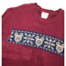 Vtg Y2K Disney Mickey Mouse Fair Isle Sweater Women's S Burgundy Cable Sleeve