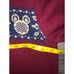 Vtg Y2K Disney Mickey Mouse Fair Isle Sweater Women's S Burgundy Cable Sleeve