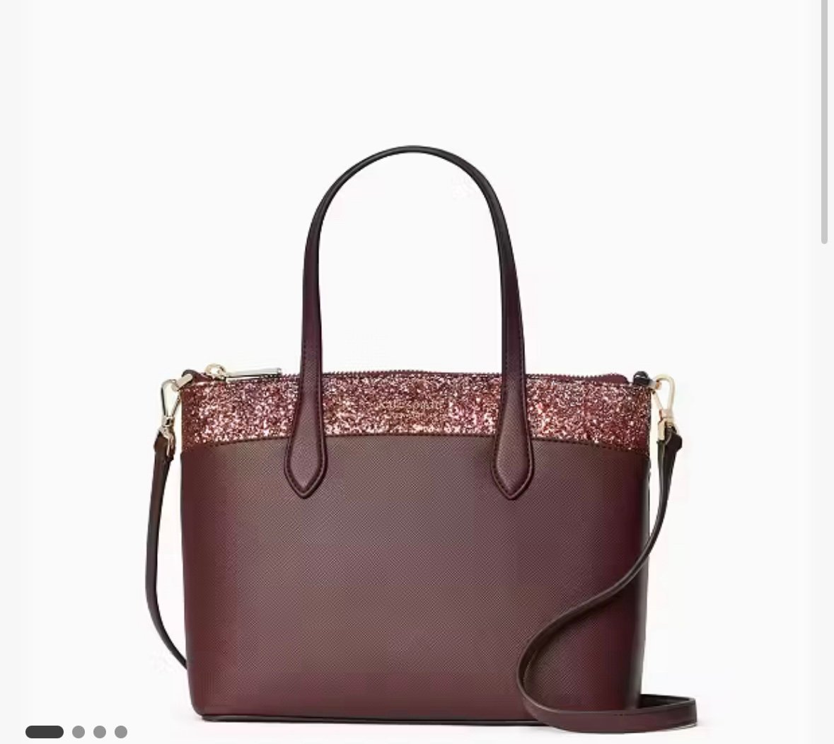 Kate Spade New York Flash Glitter Satchel Bag in Cherrywood
