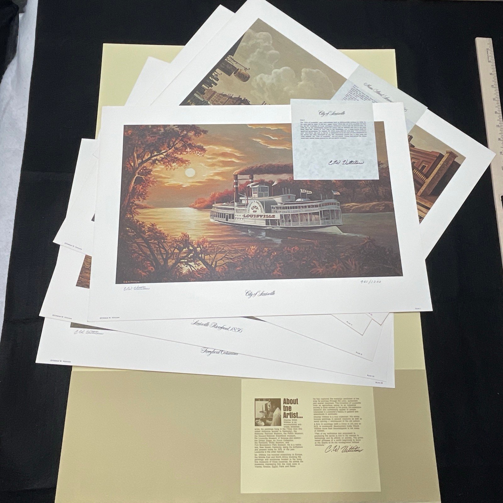 Set 6 Vintage C. W. Vittitow Prints Kentucky Numbered Limited Signed by Artist