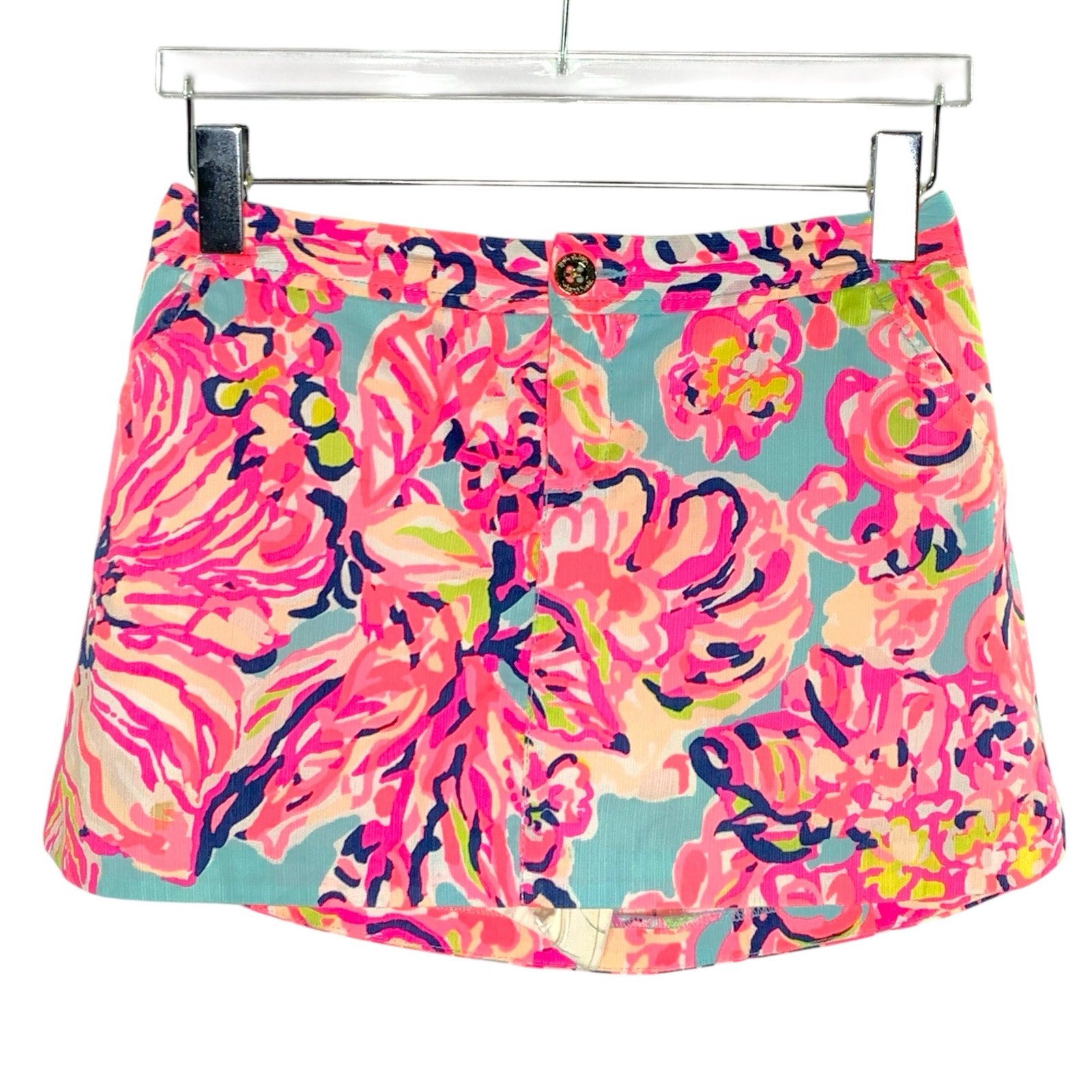 Lilly Pulitzer 4 Lorelie Skort Skirt Serene Pink Big Escapade Floral Tropical