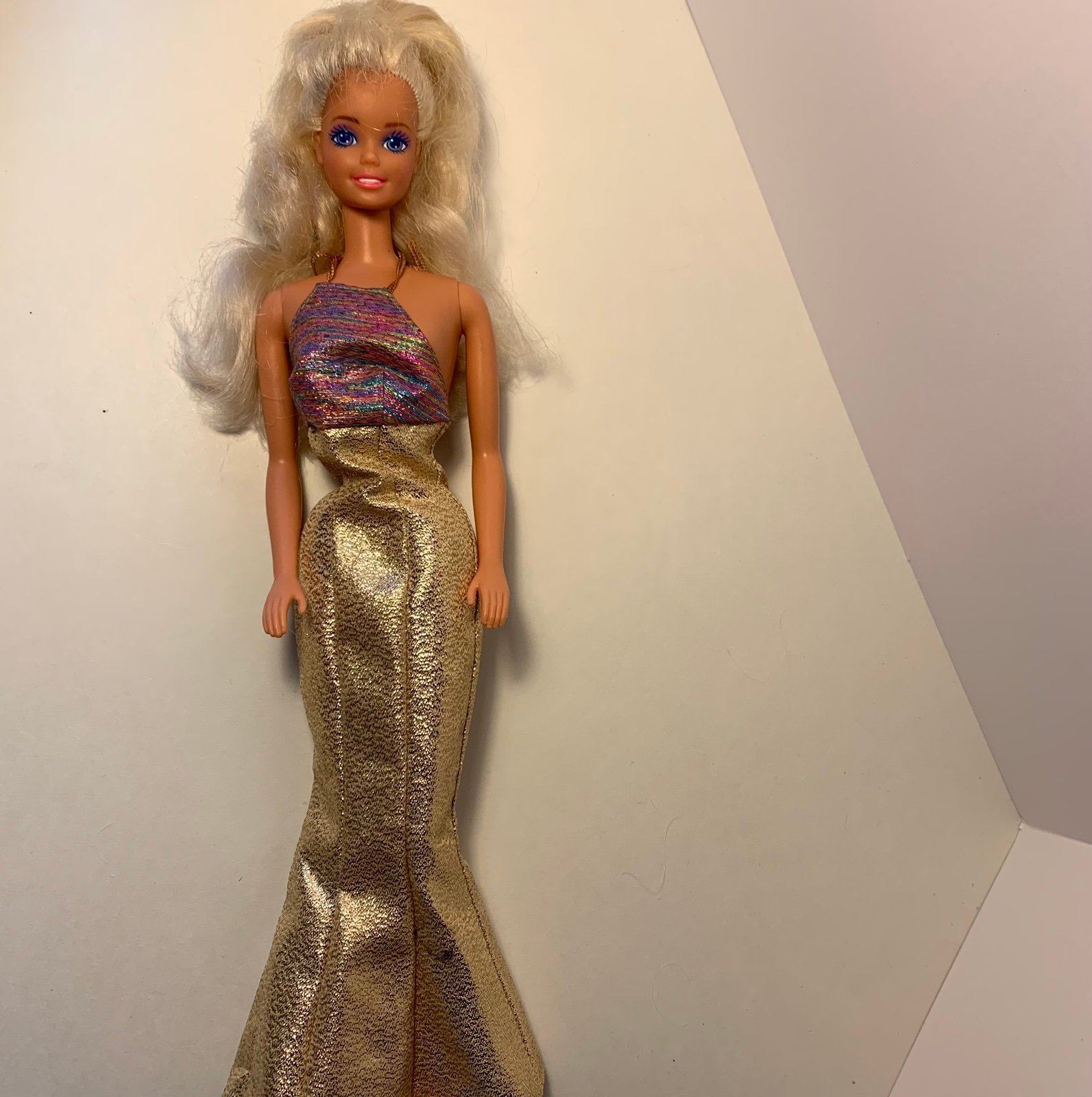 Vintage Barbie Doll 1966 Mattel wearing Gold Barbie gown