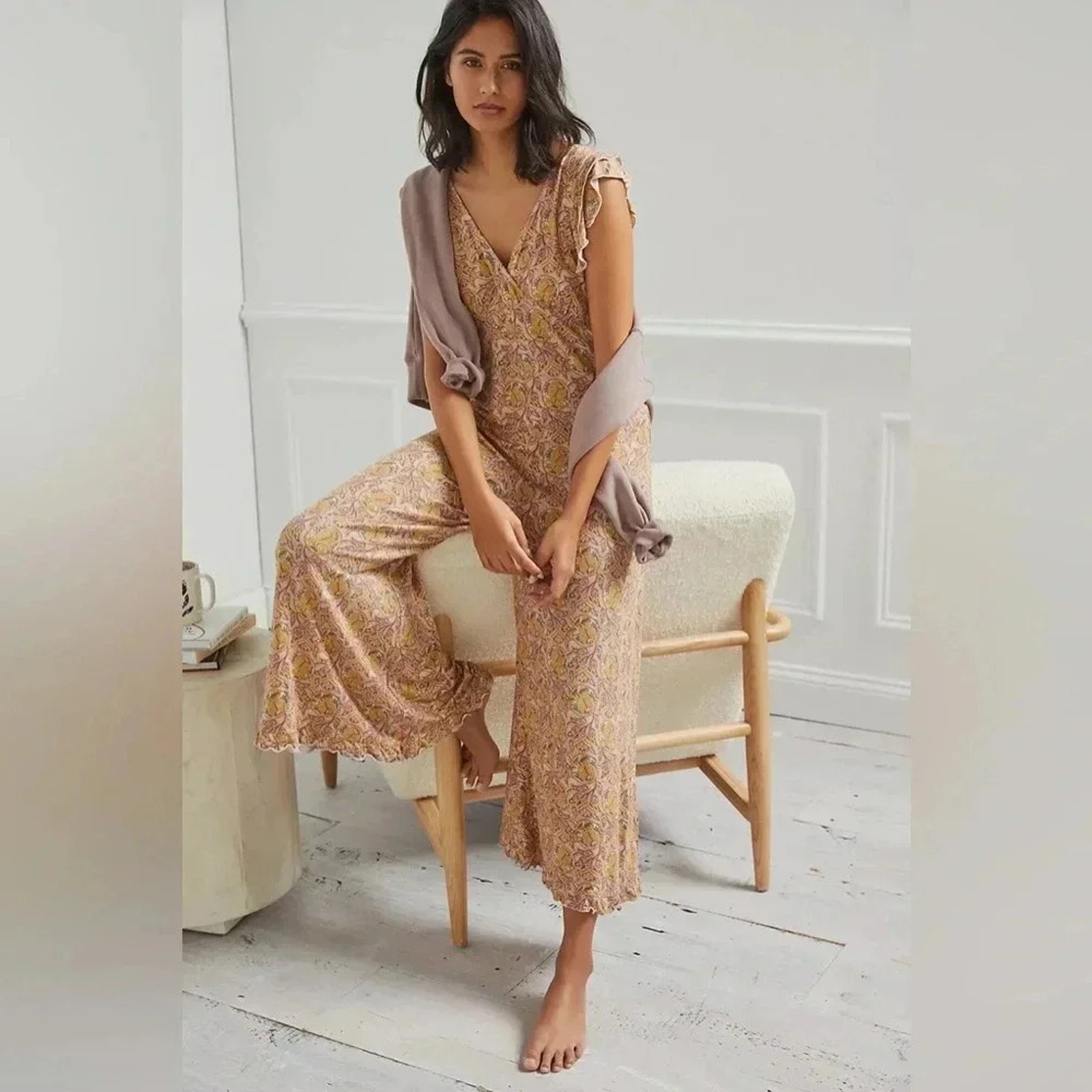 NEW Anthropologie Matilda Ruffled Jumpsuit SZ LG