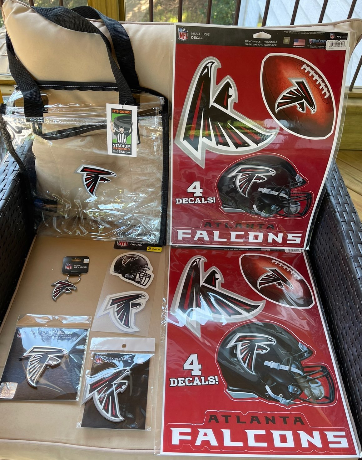Atlanta Falcons NFL Car Truck Decal Sticker Stadium Bag Key Ring Logo Emblem Lot