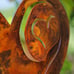 Heart in the Garden Rusty Heart made of 14ga metal with 24 stakes