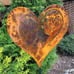 Heart in the Garden Rusty Heart made of 14ga metal with 24 stakes