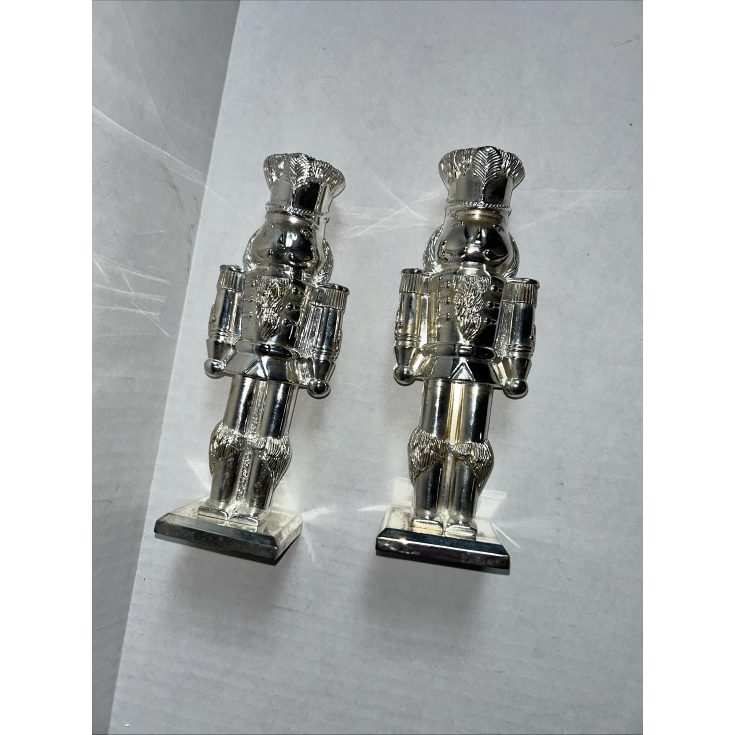 Set of 2 Co Silver-Plated Nutcracker Candlestick Holders - International Silver